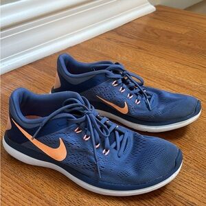 Nike Women’s Flex Blue and Orange Running Shoes Comfortable Sneakers